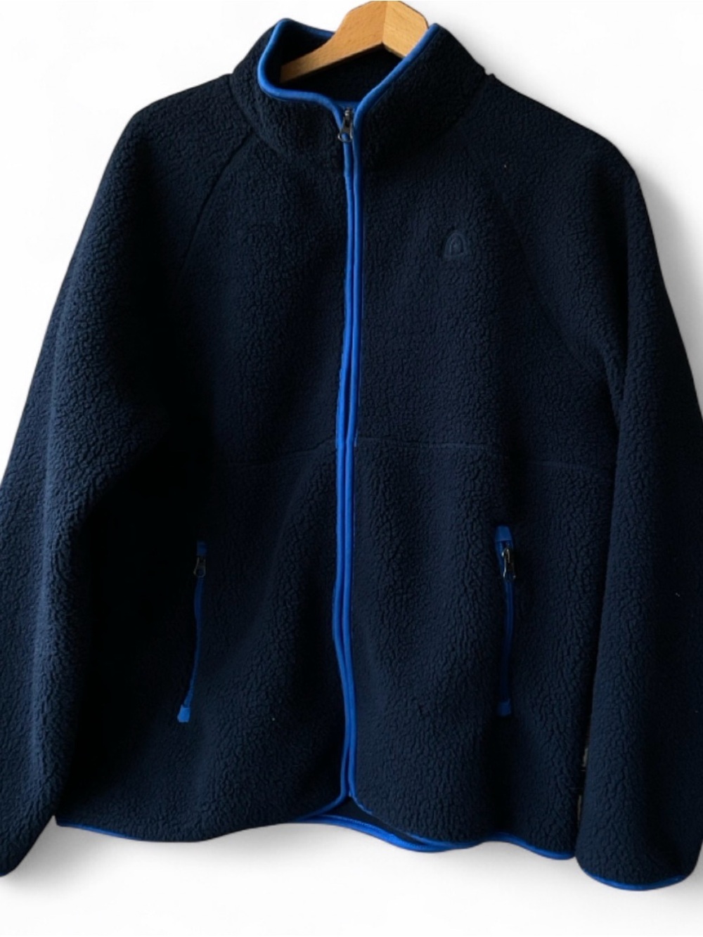SD Polar Fleece Full-Zip Jacket Cobalt Navy Blue LARGE High Pile Sherpa